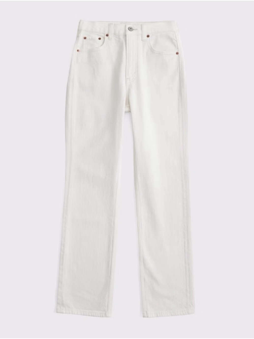 Abercrombie Ultra High Rise‎ Ankle Straight Jeans 12R Cream White Denim